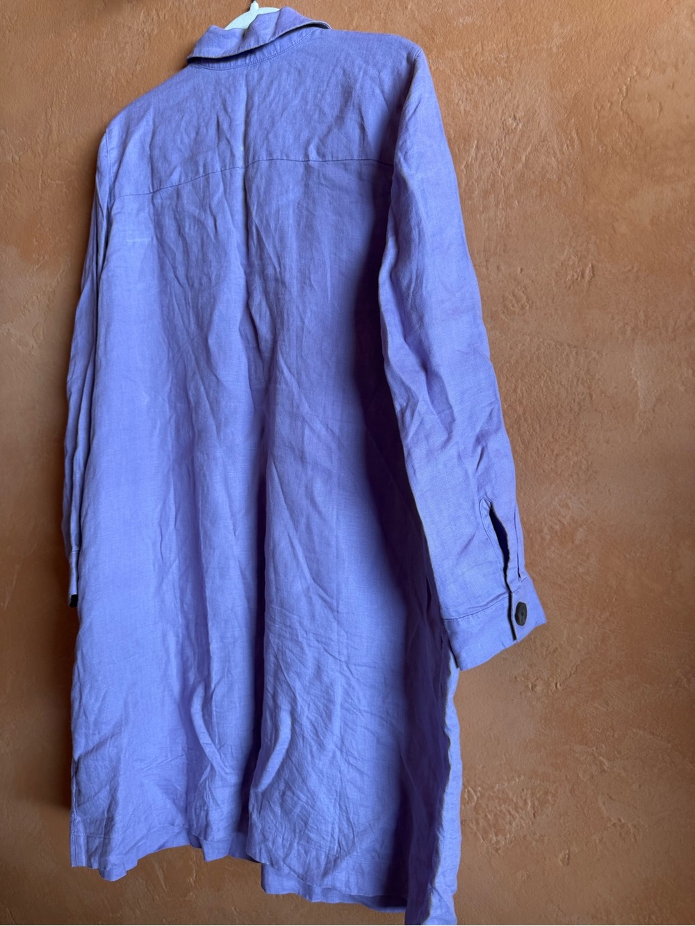 J.Jill Love Linen 100% Linen Shirt Dress L Light Purple Pockets - Picture 7 of 9